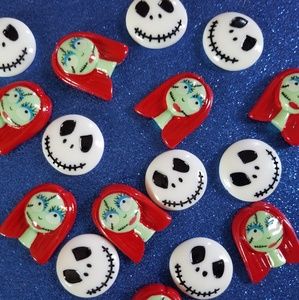 SOLD Jack Skellington & Sally Cabochons 30